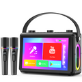 Karaoke Machine for Adults, Built-in 10.1" HD Lyrics Screen, Supports WiFi Bluetooth HDMI USB and TF, Portable Karaoke Player with 2 Wireless Microphones for Home Party Family Gathering